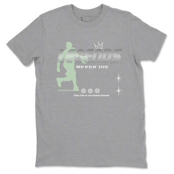 4s seafoam shirts to match jordans Legends Never Die sneaker match tees Air Jordan 4 Abundance match shoes to clothes SNRT Sneaker Tees unisex cotton Heather Grey 2 shirts
