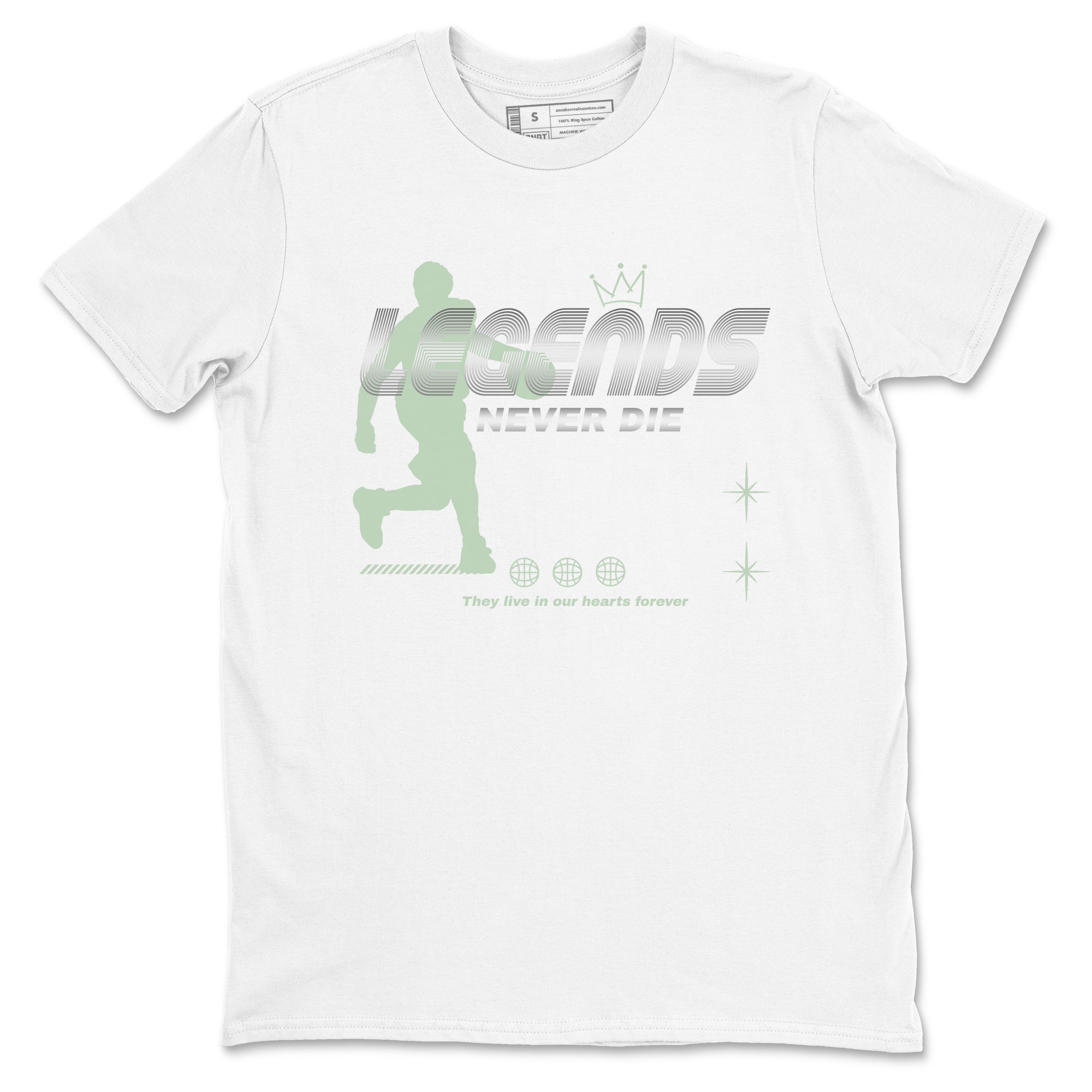 4s seafoam shirts to match jordans Legends Never Die sneaker match tees Air Jordan 4 Abundance match shoes to clothes SNRT Sneaker Tees unisex cotton White 2 shirts