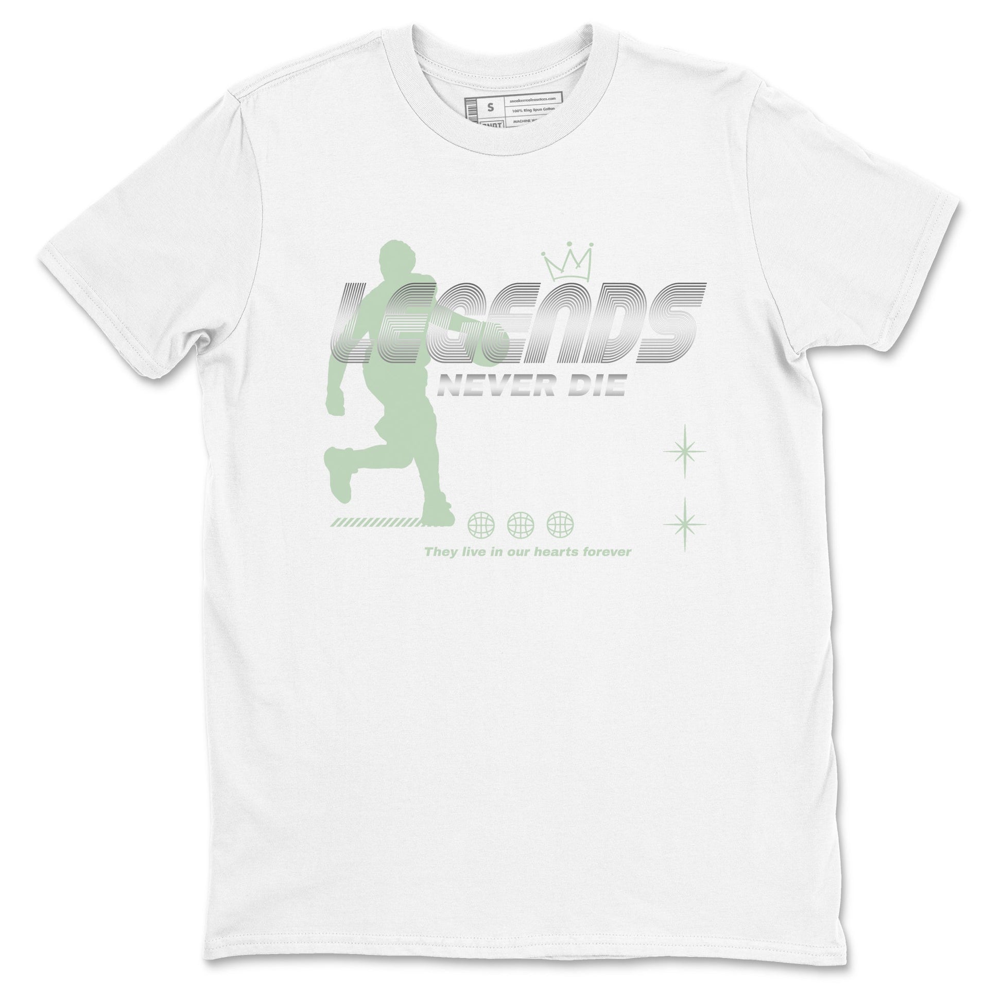 4s seafoam shirts to match jordans Legends Never Die sneaker match tees Air Jordan 4 Abundance match shoes to clothes SNRT Sneaker Tees unisex cotton White 2 shirts