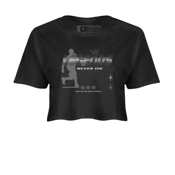 4s Black Cat shirts to match jordans Legends Never Die sneaker match tees Air Jordan 4 Black Cat match shoes to clothes SNRT Sneaker Tees unisex cotton Black 2 crop tee