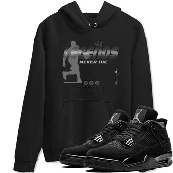4s Black Cat shirts to match jordans Legends Never Die sneaker match tees Air Jordan 4 Black Cat match shoes to clothes SNRT Sneaker Tees unisex cotton Black 1 shirts