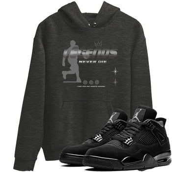 4s Black Cat shirts to match jordans Legends Never Die sneaker match tees Air Jordan 4 Black Cat match shoes to clothes SNRT Sneaker Tees unisex cotton Charcoal Heather 1 shirts