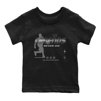 4s Black Cat shirts to match jordans Legends Never Die sneaker match tees Air Jordan 4 Black Cat match shoes to clothes SNRT Sneaker Tees Youth Baby Black 2 tee