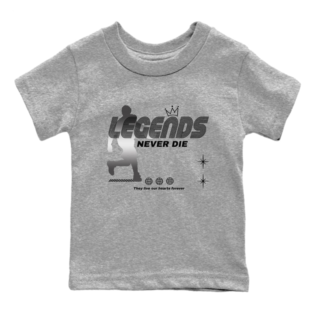 4s Black Cat shirts to match jordans Legends Never Die sneaker match tees Air Jordan 4 Black Cat match shoes to clothes SNRT Sneaker Tees Youth Baby Heather Grey 2 tee
