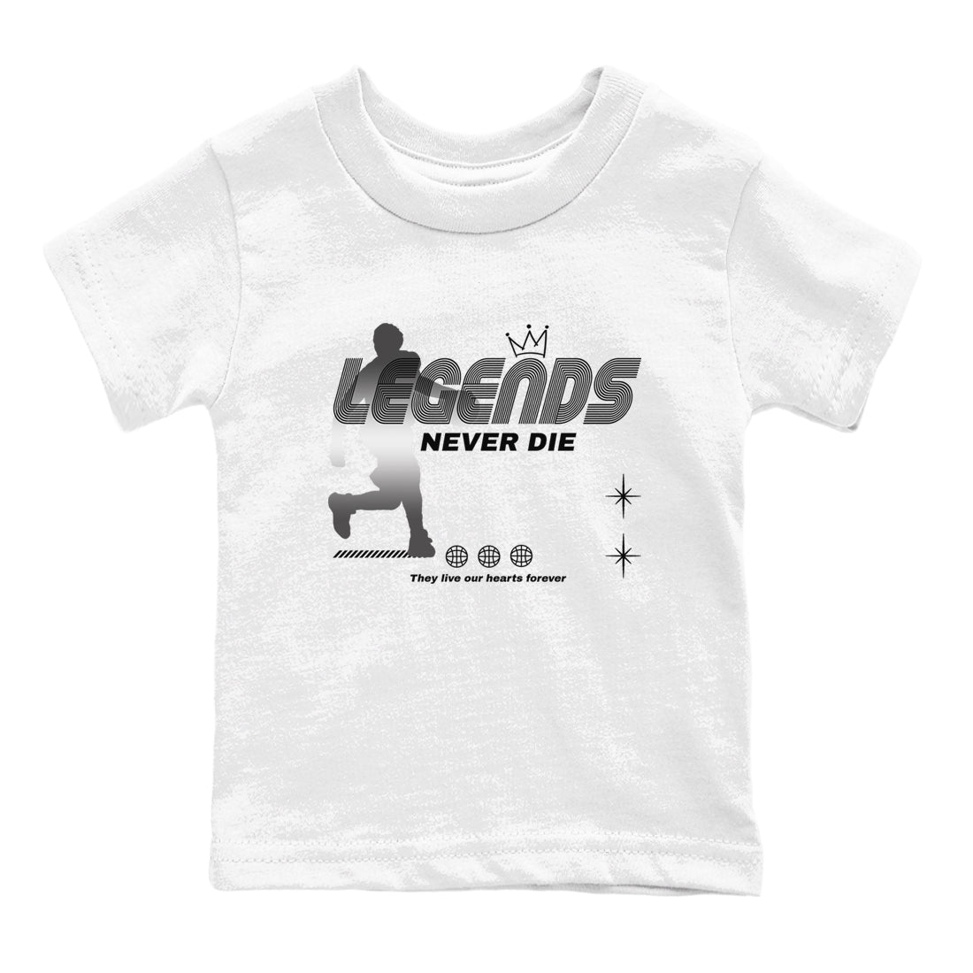 4s Black Cat shirts to match jordans Legends Never Die sneaker match tees Air Jordan 4 Black Cat match shoes to clothes SNRT Sneaker Tees Youth Baby White 2 tee