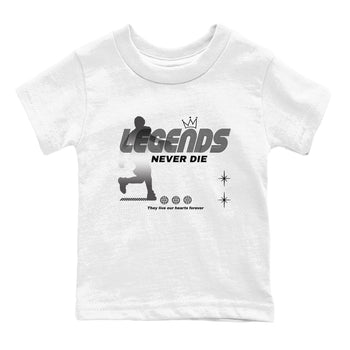 4s Black Cat shirts to match jordans Legends Never Die sneaker match tees Air Jordan 4 Black Cat match shoes to clothes SNRT Sneaker Tees Youth Baby White 2 tee