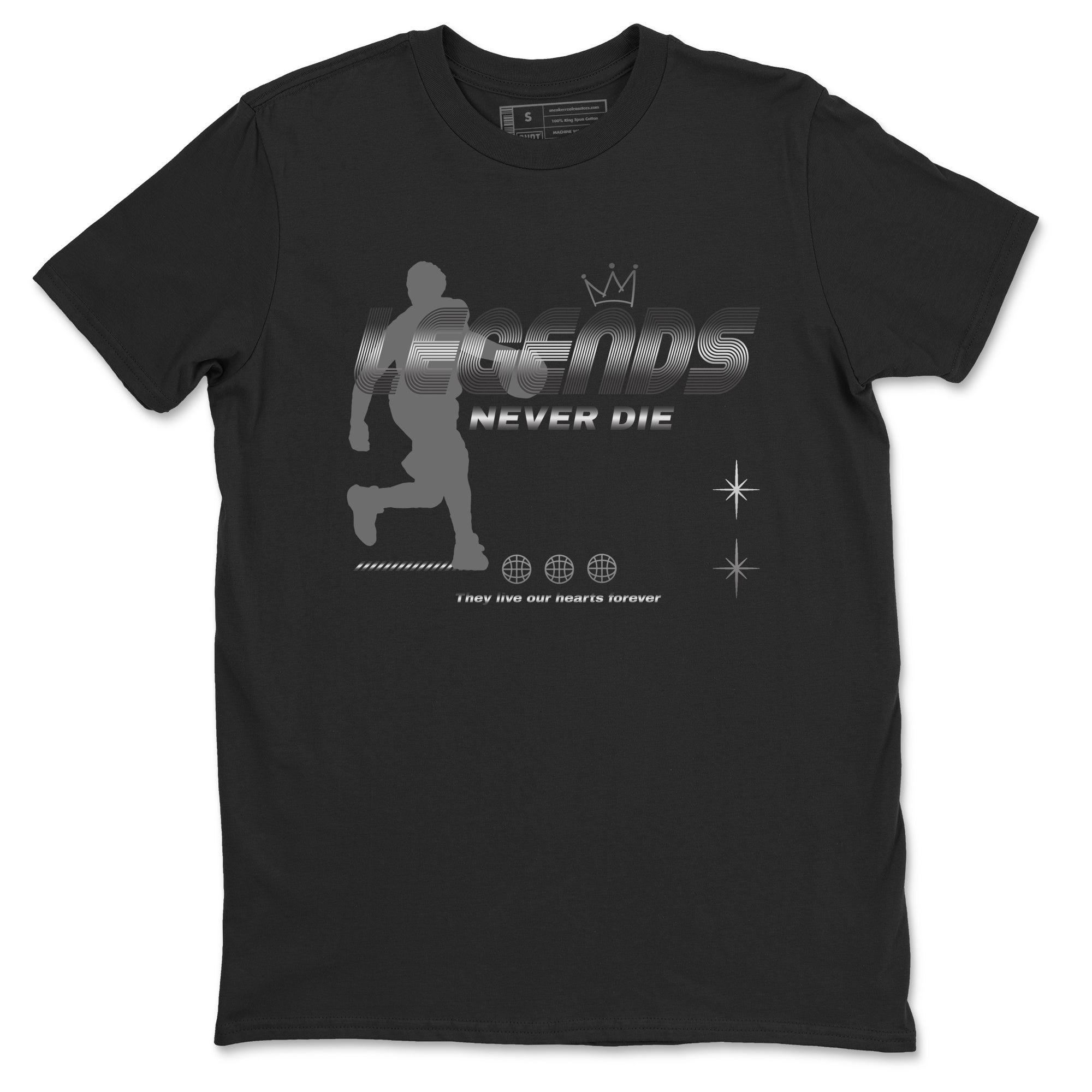 4s Black Cat shirts to match jordans Legends Never Die sneaker match tees Air Jordan 4 Black Cat match shoes to clothes SNRT Sneaker Tees unisex cotton Black 2 shirts