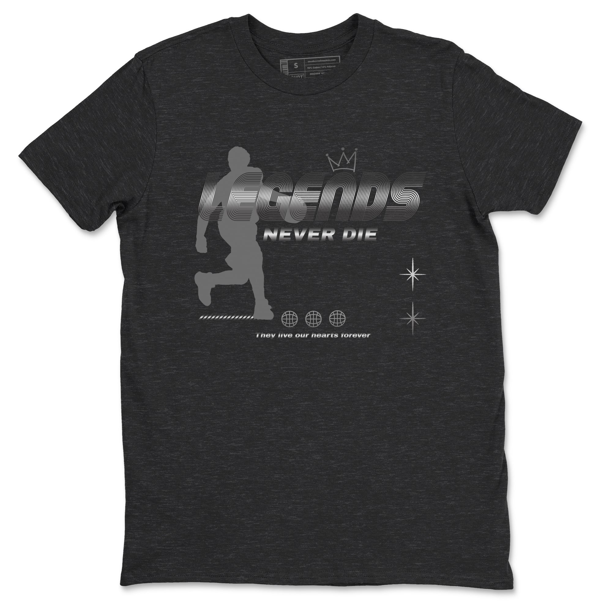 4s Black Cat shirts to match jordans Legends Never Die sneaker match tees Air Jordan 4 Black Cat match shoes to clothes SNRT Sneaker Tees unisex cotton Charcoal Heather 2 shirts