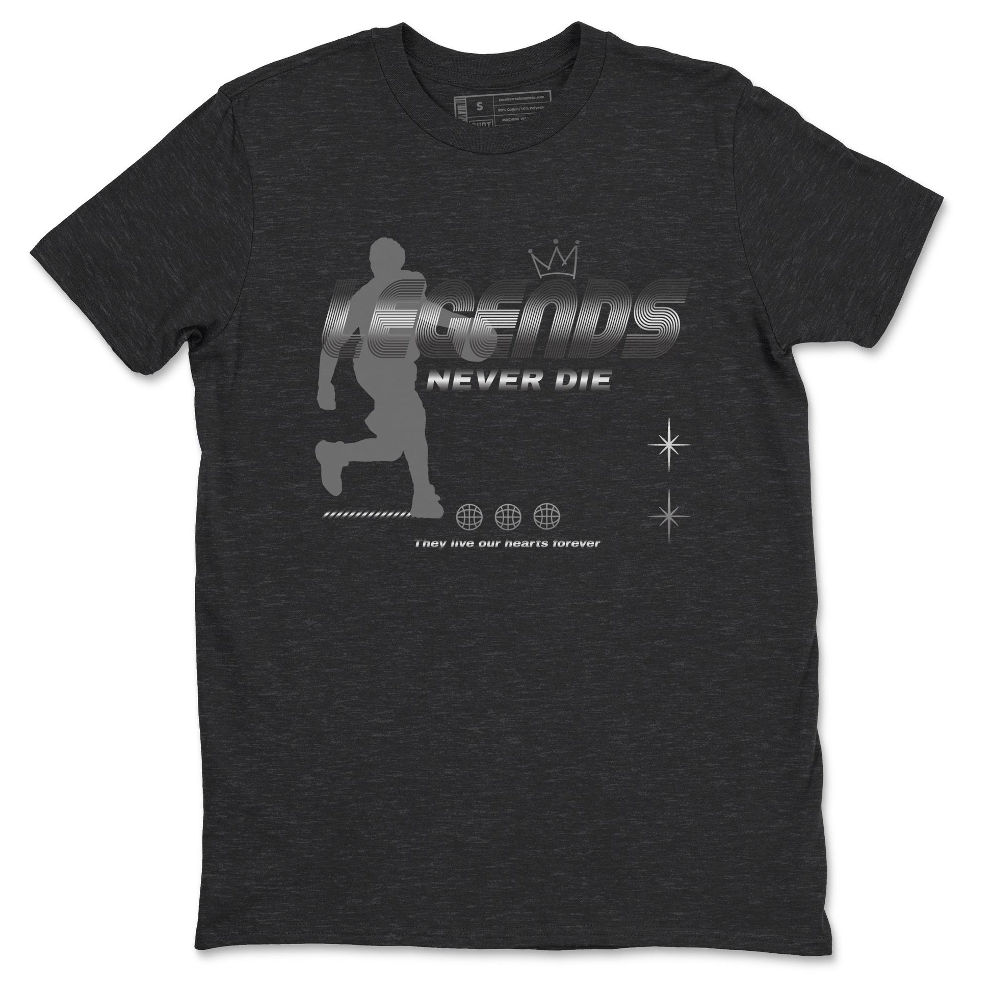 4s Black Cat shirts to match jordans Legends Never Die sneaker match tees Air Jordan 4 Black Cat match shoes to clothes SNRT Sneaker Tees unisex cotton Charcoal Heather 2 shirts