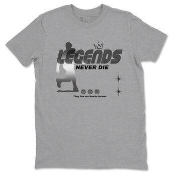 4s Black Cat shirts to match jordans Legends Never Die sneaker match tees Air Jordan 4 Black Cat match shoes to clothes SNRT Sneaker Tees unisex cotton Heather Grey 2 shirts
