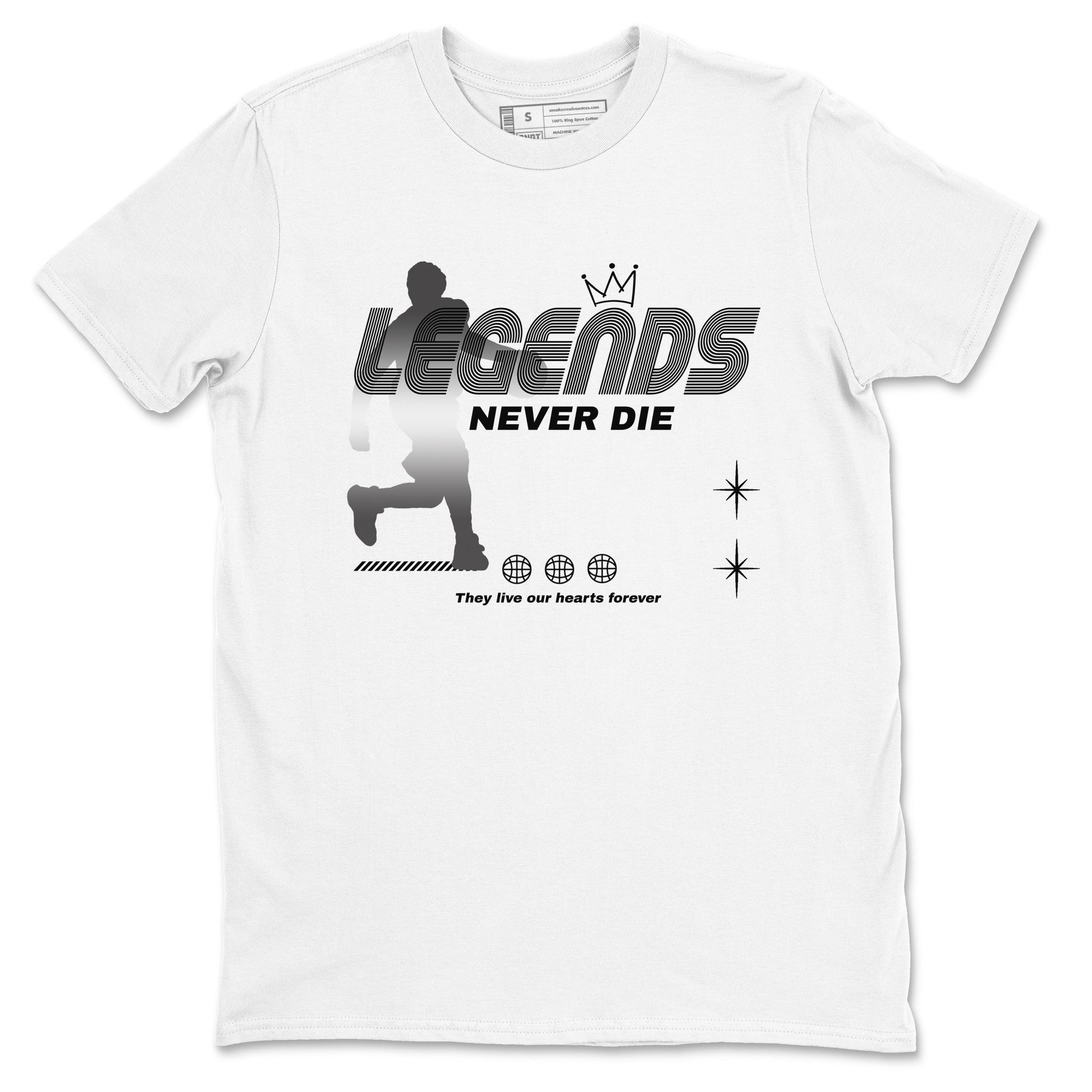 4s Black Cat shirts to match jordans Legends Never Die sneaker match tees Air Jordan 4 Black Cat match shoes to clothes SNRT Sneaker Tees unisex cotton White 2 shirts