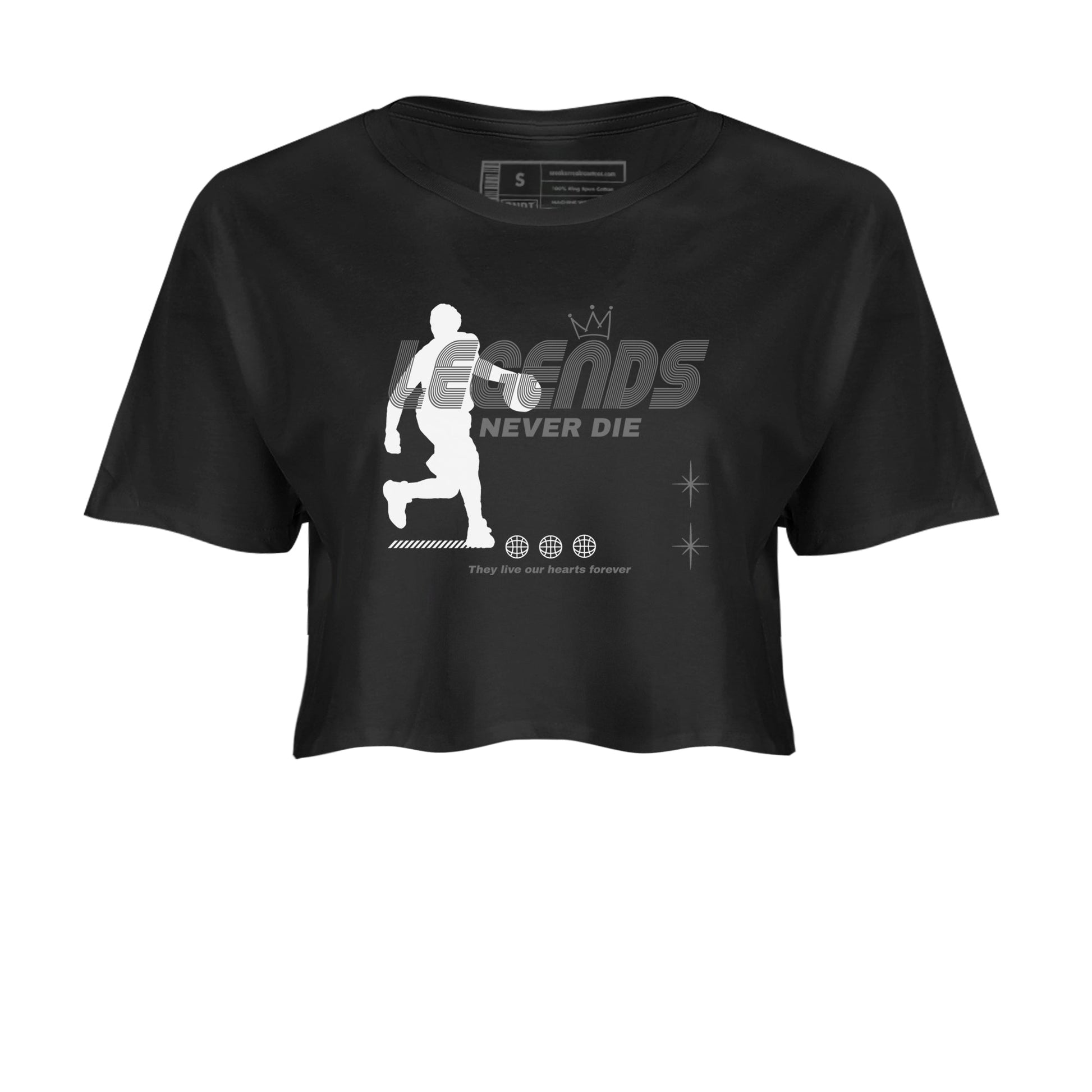 4s Fear shirts to match jordans Legends Never Die sneaker match tees Air Jordan 4 Retro Fear match shoes to clothes SNRT Sneaker Tees unisex cotton Black 2 crop tee
