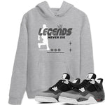 4s Fear shirts to match jordans Legends Never Die sneaker match tees Air Jordan 4 Retro Fear match shoes to clothes SNRT Sneaker Tees unisex cotton Heather Grey 1 shirts