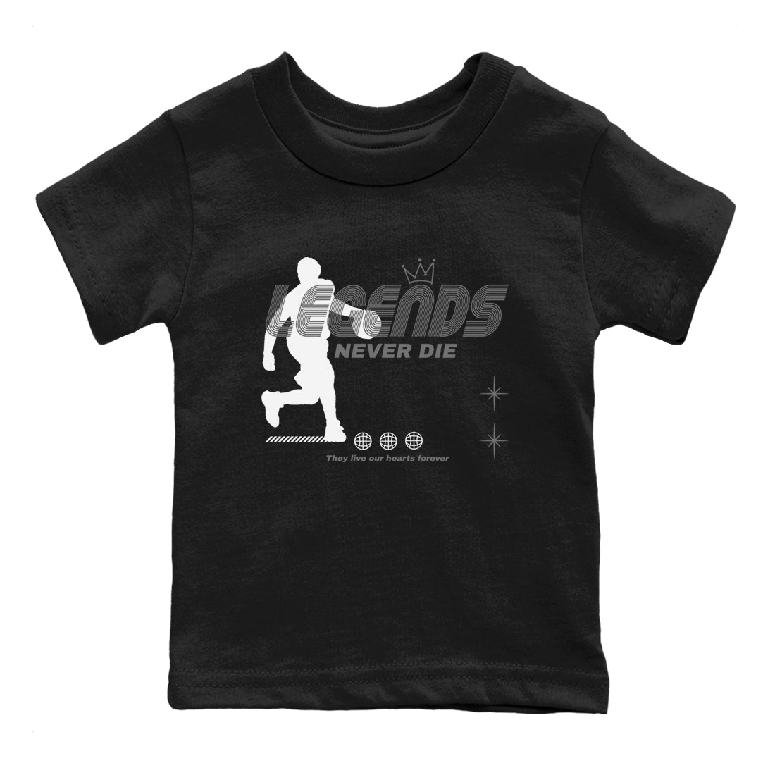 4s Fear shirts to match jordans Legends Never Die sneaker match tees Air Jordan 4 Retro Fear match shoes to clothes SNRT Sneaker Tees Youth Baby Black 2 tee