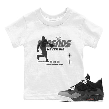 4s Fear shirts to match jordans Legends Never Die sneaker match tees Air Jordan 4 Retro Fear match shoes to clothes SNRT Sneaker Tees Youth Baby White 1 tee