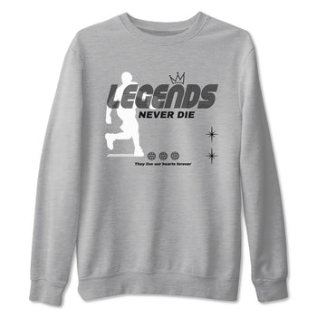 4s Fear shirts to match jordans Legends Never Die sneaker match tees Air Jordan 4 Retro Fear match shoes to clothes SNRT Sneaker Tees unisex cotton Heather Grey 2 shirts