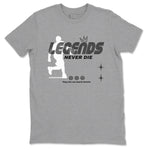 4s Fear shirts to match jordans Legends Never Die sneaker match tees Air Jordan 4 Retro Fear match shoes to clothes SNRT Sneaker Tees unisex cotton Heather Grey 2 shirts