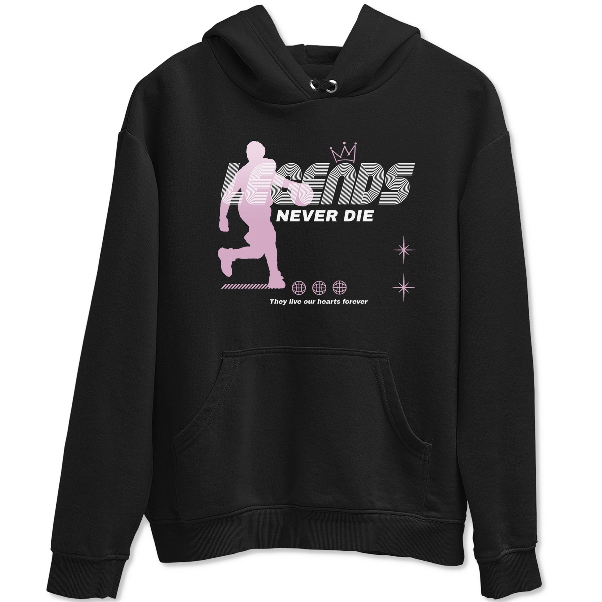 4s Retro Orchid shirts to match jordans Legends Never Die sneaker match tees Air Jordan 4 WMNS Orchid match shoes to clothes SNRT Sneaker Tees unisex cotton Black 2 shirts