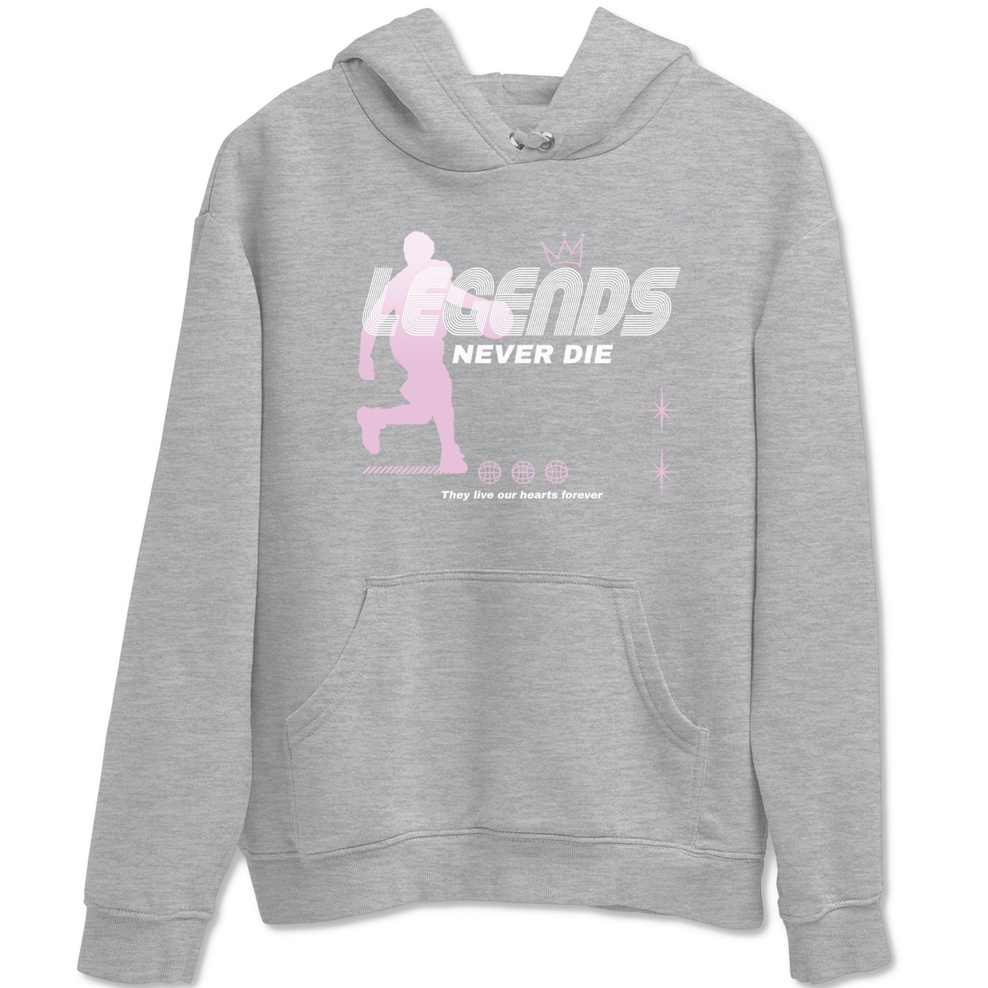 4s Retro Orchid shirts to match jordans Legends Never Die sneaker match tees Air Jordan 4 WMNS Orchid match shoes to clothes SNRT Sneaker Tees unisex cotton Heather Grey 2 shirts