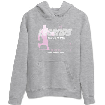 4s Retro Orchid shirts to match jordans Legends Never Die sneaker match tees Air Jordan 4 WMNS Orchid match shoes to clothes SNRT Sneaker Tees unisex cotton Heather Grey 2 shirts