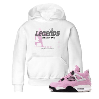 4s Retro Orchid shirts to match jordans Legends Never Die sneaker match tees Air Jordan 4 WMNS Orchid match shoes to clothes SNRT Sneaker Tees Youth Baby White 1 tee