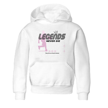 4s Retro Orchid shirts to match jordans Legends Never Die sneaker match tees Air Jordan 4 WMNS Orchid match shoes to clothes SNRT Sneaker Tees Youth Baby White 2 tee