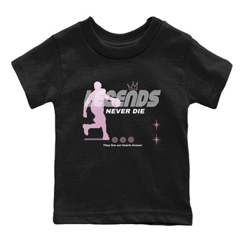 4s Retro Orchid shirts to match jordans Legends Never Die sneaker match tees Air Jordan 4 WMNS Orchid match shoes to clothes SNRT Sneaker Tees Youth Baby Black 2 tee