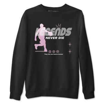 4s Retro Orchid shirts to match jordans Legends Never Die sneaker match tees Air Jordan 4 WMNS Orchid match shoes to clothes SNRT Sneaker Tees unisex cotton Black 2 shirts