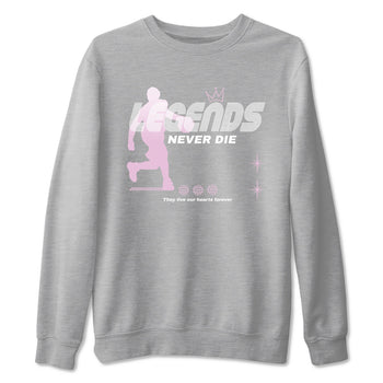 4s Retro Orchid shirts to match jordans Legends Never Die sneaker match tees Air Jordan 4 WMNS Orchid match shoes to clothes SNRT Sneaker Tees unisex cotton Heather Grey 2 shirts