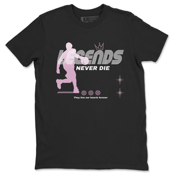 4s Retro Orchid shirts to match jordans Legends Never Die sneaker match tees Air Jordan 4 WMNS Orchid match shoes to clothes SNRT Sneaker Tees unisex cotton Black 2 shirts