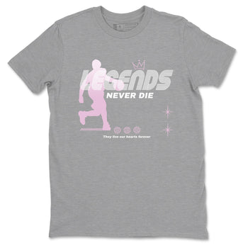 4s Retro Orchid shirts to match jordans Legends Never Die sneaker match tees Air Jordan 4 WMNS Orchid match shoes to clothes SNRT Sneaker Tees unisex cotton Heather Grey 2 shirts