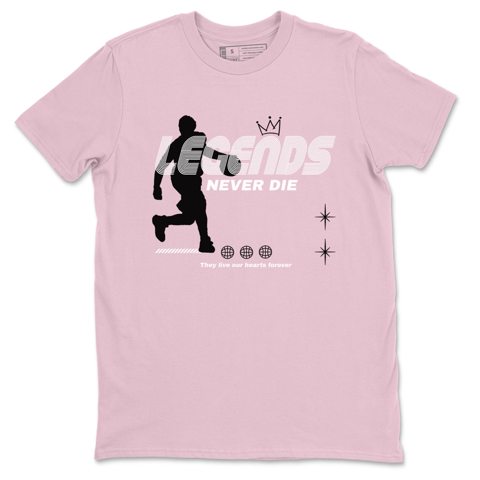 4s Retro Orchid shirts to match jordans Legends Never Die sneaker match tees Air Jordan 4 WMNS Orchid match shoes to clothes SNRT Sneaker Tees unisex cotton Pink 2 shirts