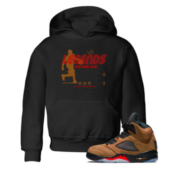5s Archaeo Brown shirts to match jordans Legends Never Die sneaker match tees Air Jordan 5 Archaeo Brown match shoes to clothes SNRT Sneaker Tees Youth Baby Black 1 tee