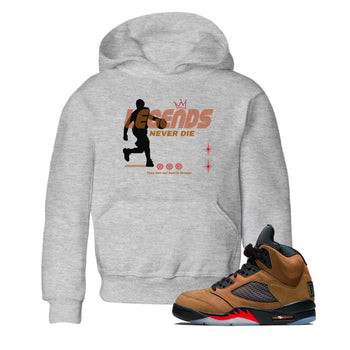 5s Archaeo Brown shirts to match jordans Legends Never Die sneaker match tees Air Jordan 5 Archaeo Brown match shoes to clothes SNRT Sneaker Tees Youth Baby Heather Grey 1 tee