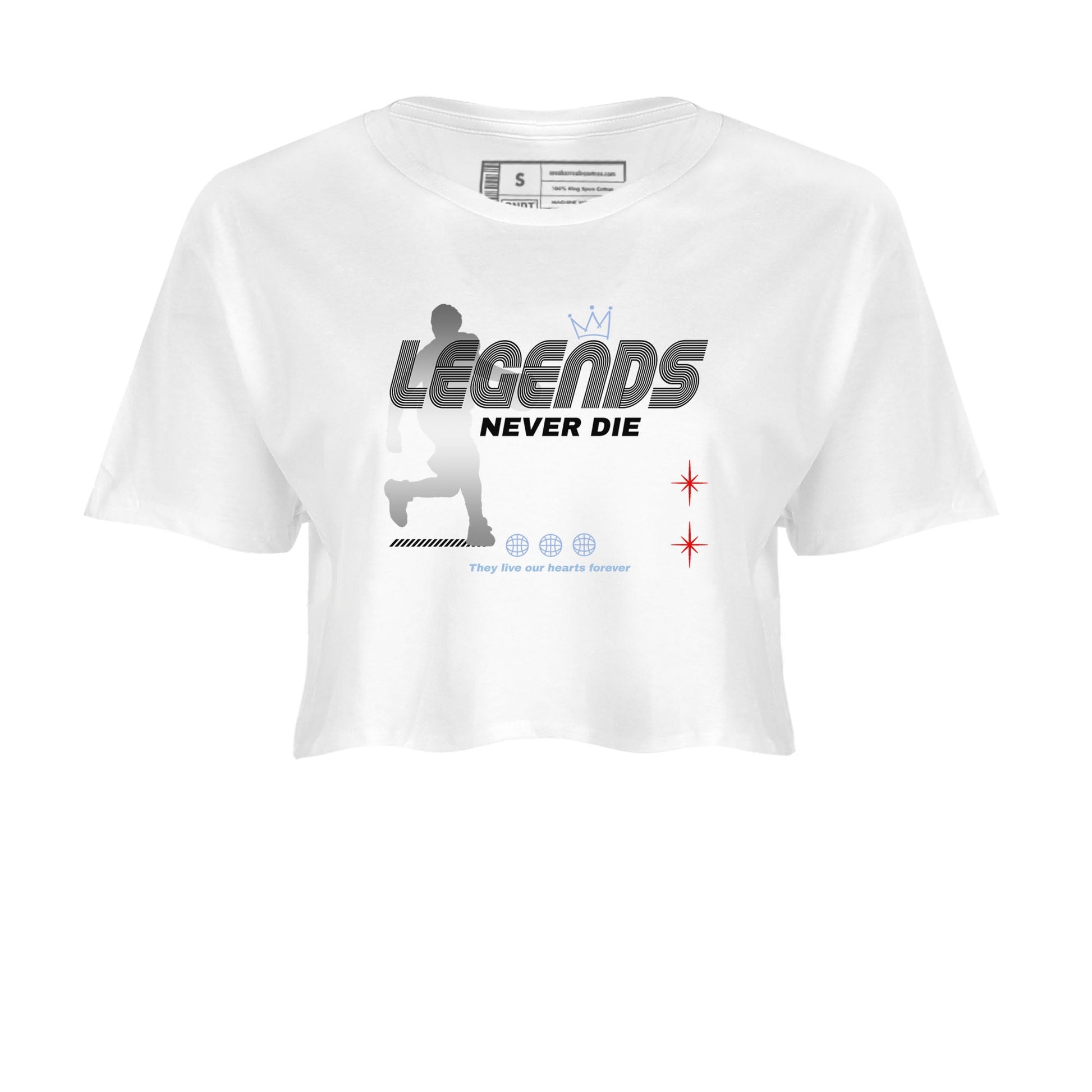 5s Black Metallic Reimagined shirts to match jordans Legends Never Die best t shirts to wear with jordans Air Jordan 5 Reimagined match shoes to clothes SNRT Sneaker Tees unisex cotton White 2 crop tee