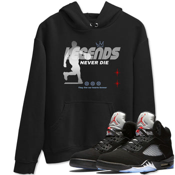 5s Black Metallic Reimagined shirts to match jordans Legends Never Die best t shirts to wear with jordans Air Jordan 5 Reimagined match shoes to clothes SNRT Sneaker Tees unisex cotton Black 1 shirts