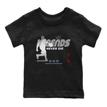 5s Black Metallic Reimagined shirts to match jordans Legends Never Die best t shirts to wear with jordans Air Jordan 5 Reimagined match shoes to clothes SNRT Sneaker Tees Youth Baby Black 2 tee