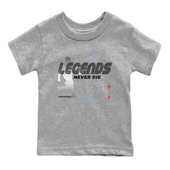 5s Black Metallic Reimagined shirts to match jordans Legends Never Die best t shirts to wear with jordans Air Jordan 5 Reimagined match shoes to clothes SNRT Sneaker Tees Youth Baby Heather Grey 2 tee