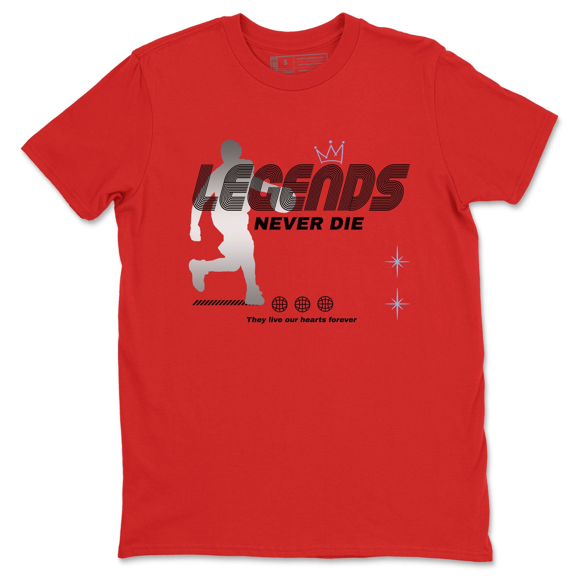 5s Black Metallic Reimagined shirts to match jordans Legends Never Die best t shirts to wear with jordans Air Jordan 5 Reimagined match shoes to clothes SNRT Sneaker Tees unisex cotton Red 2 shirts