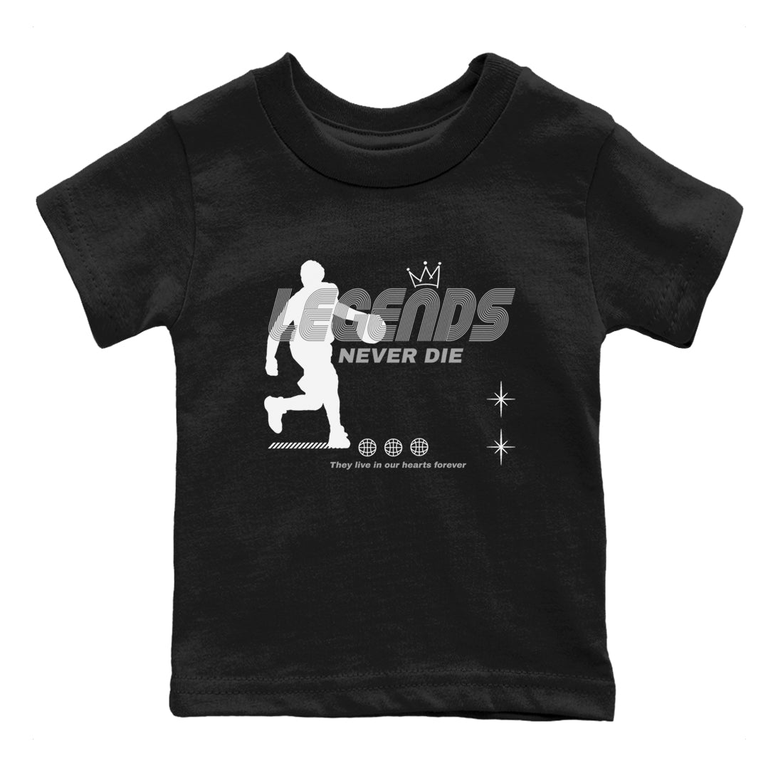 9s Cool Grey shirts to match jordans Legends Never Die sneaker match tees Air Jordan 9 Retro Cool Grey match shoes to clothes SNRT Sneaker Tees Youth Baby Black 2 tee