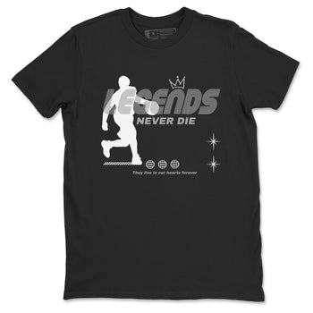9s Cool Grey shirts to match jordans Legends Never Die sneaker match tees Air Jordan 9 Retro Cool Grey match shoes to clothes SNRT Sneaker Tees unisex cotton Black 2 shirts