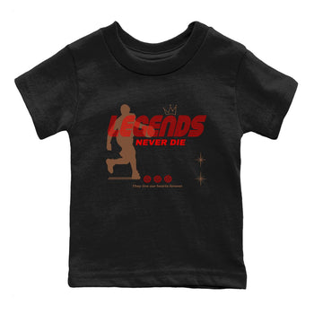 9s Olive shirts to match jordans Legends Never Die sneaker match tees Air Jordan 9 Olive match shoes to clothes SNRT Sneaker Tees Youth Baby Black 2 tee