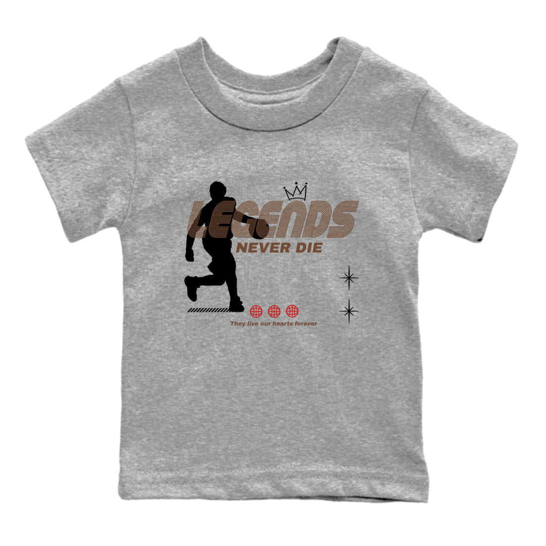 9s Olive shirts to match jordans Legends Never Die sneaker match tees Air Jordan 9 Olive match shoes to clothes SNRT Sneaker Tees Youth Baby Heather Grey 2 tee