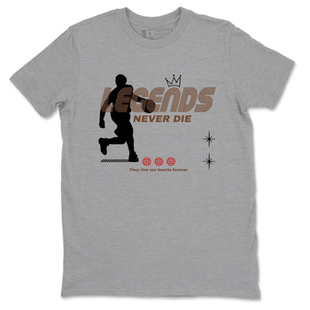 9s Olive shirts to match jordans Legends Never Die sneaker match tees Air Jordan 9 Olive match shoes to clothes SNRT Sneaker Tees unisex cotton Heather Grey 2 shirts