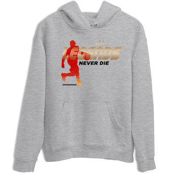 Sneaker match tees – Sneaker Tees To Match Nike KB 9 China Shoes KB 9 University Red and Metallic Gold – Legends Never Die Tee Heather Grey 2