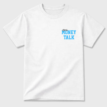 Let The Money Talk sneaker match t-shirt styled to complete your fit with the sneakers, Double side graphic tee. shown in White.