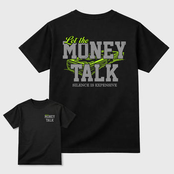 Let the Money Talk sneaker match t-shirt styled to complete your fit with the Air Max 90 Neon Yellow sneakers, shown in Cool Grey.