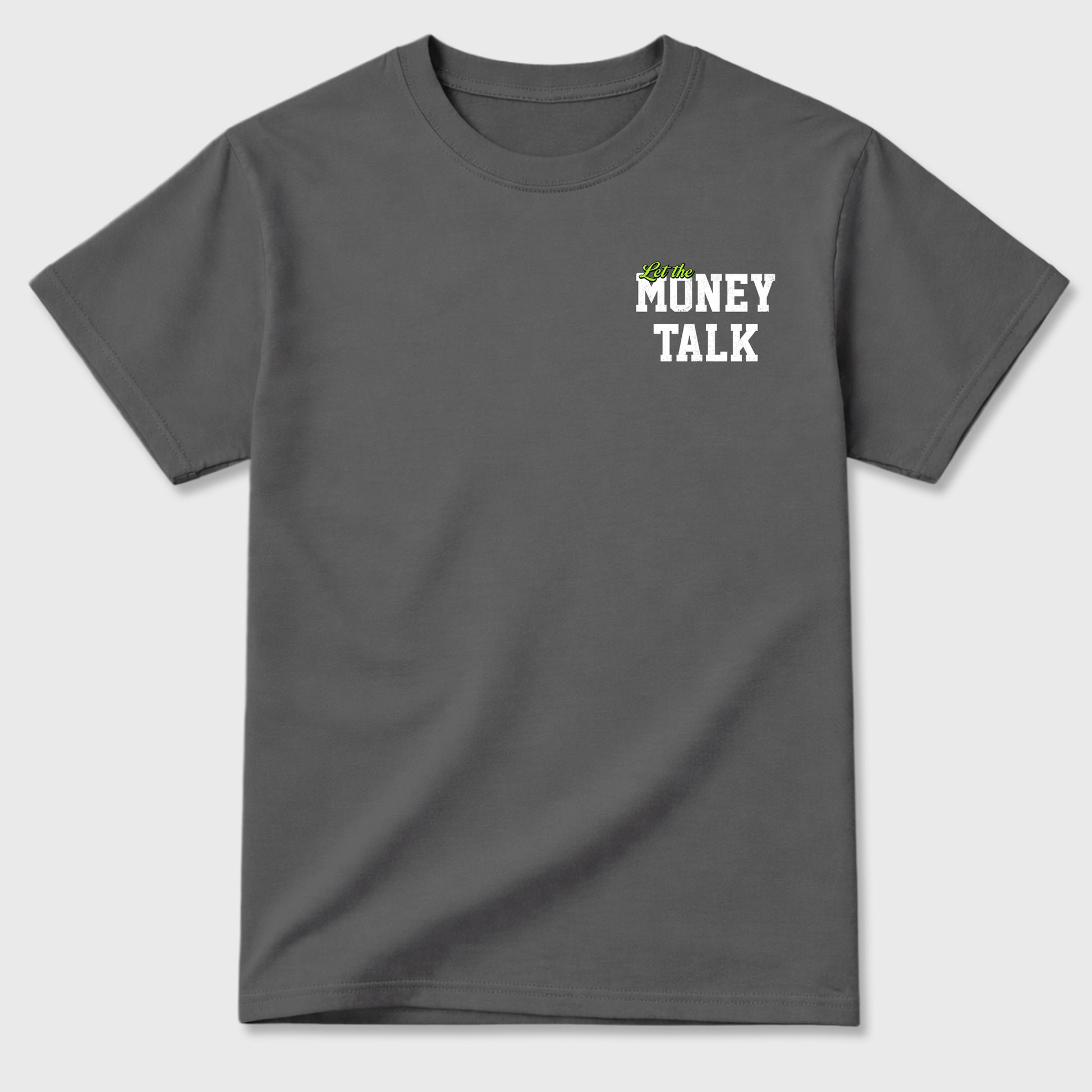 Let the Money Talk sneaker match t-shirt styled to complete your fit with the Air Max 90 Neon Yellow sneakers, shown in Cool Grey.