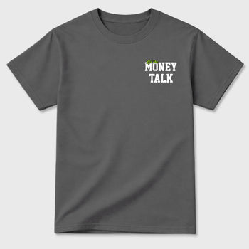 Let the Money Talk sneaker match t-shirt styled to complete your fit with the Air Max 90 Neon Yellow sneakers, shown in Cool Grey.