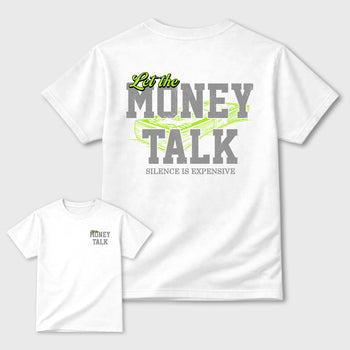 Let the Money Talk sneaker match t-shirt styled to complete your fit with the Air Max 90 Neon Yellow sneakers, shown in Cool Grey.